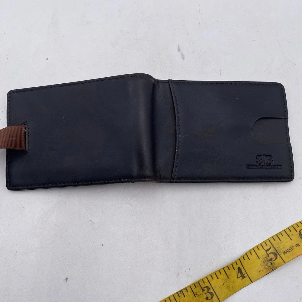 Serman Brands Wallet Dark Brown RFID Blocking Front‎ Back Pocket VGC